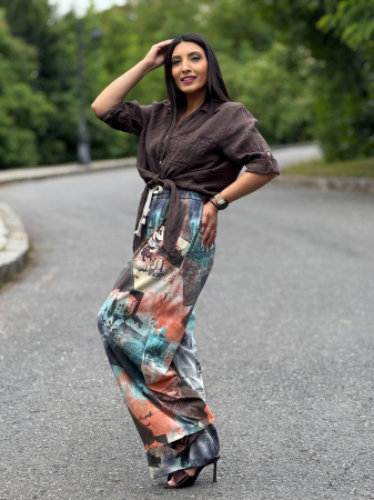 Pantaloni colorati cu imprimeu Mickey Mouse [3]