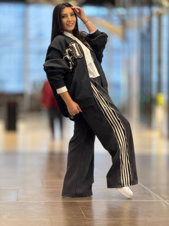 Pantaloni - Pantaloni cu fermoar pe lateral