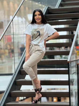 Noutati - Pantaloni cu funda in talie