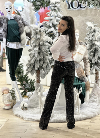 Pantaloni cu paiete evazati [2]