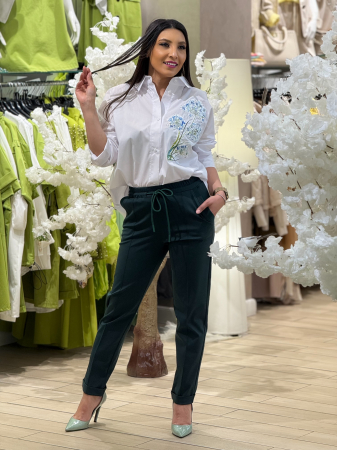 Pantaloni - Pantaloni Casual cu Șnur și Buzunare Laterale