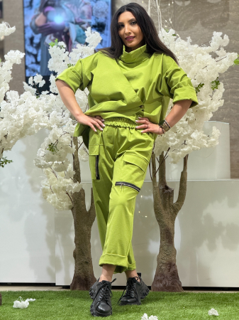 Pantaloni cu talie elastica si buzunare cargo [2]