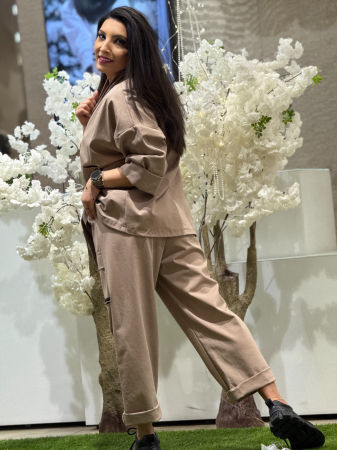 Pantaloni cu talie elastica si buzunare cargo [3]