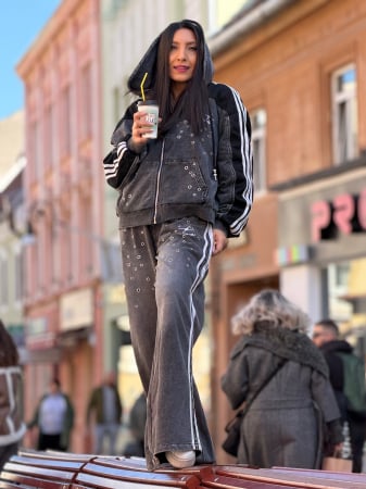 Pantaloni - Pantaloni din bumbac cu capse