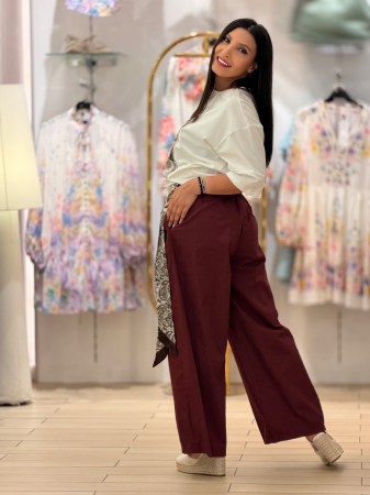 Pantaloni din bumbac cu esarfa [4]