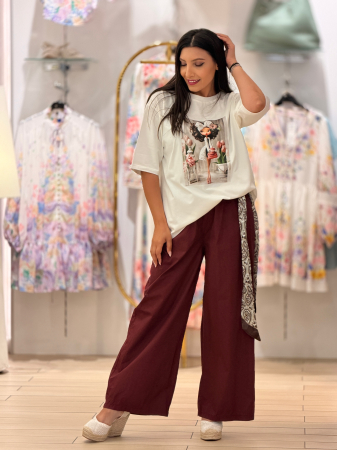 Pantaloni din bumbac cu esarfa [2]