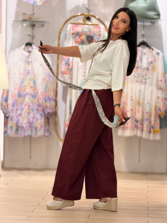 Pantaloni din bumbac cu esarfa [3]