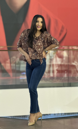 Pantaloni - Pantaloni din jeans cu cordon in talie
