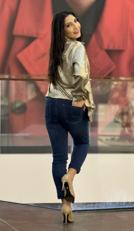 Pantaloni din jeans cu talie inalta [2]