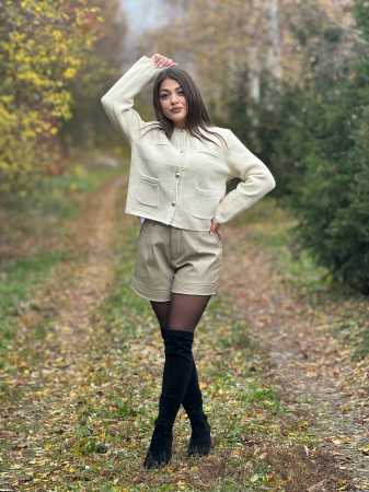 Imbracaminte de dama - Pantaloni din piele ecologica cu buzunare