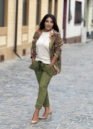 BLACK FRIDAY  DE VARA - Pantaloni din piele ecologica intoarsa