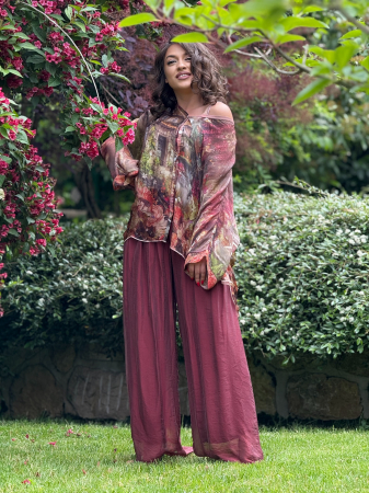Pantaloni - Pantaloni evazati cu elastic in talie