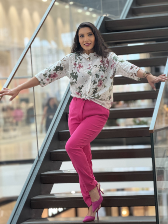 Pantaloni - Pantaloni roz conici