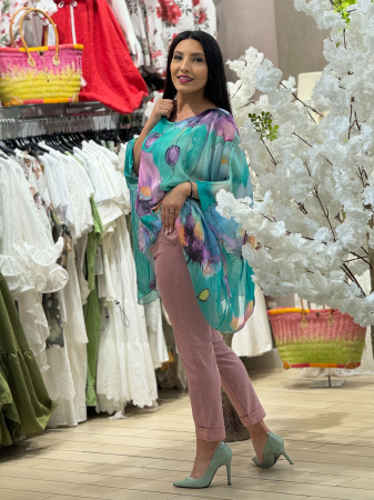 Pantaloni roz cu curea in talie [1]