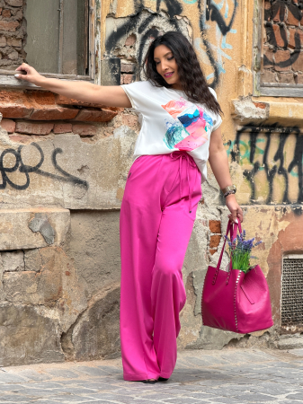 Pantaloni roz din bumbac [2]