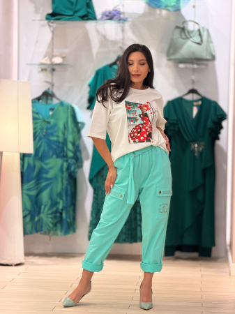 COLECTIA DE PRIMAVARA - Pantaloni sport cu buzunare si elastic in talie