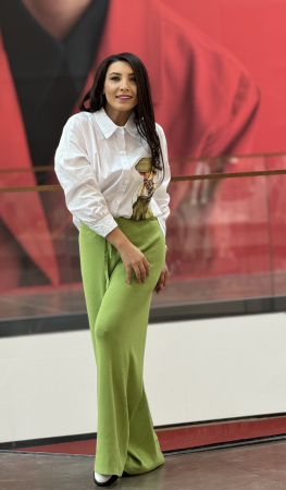 Pantaloni - Pantaloni tricotati evazati