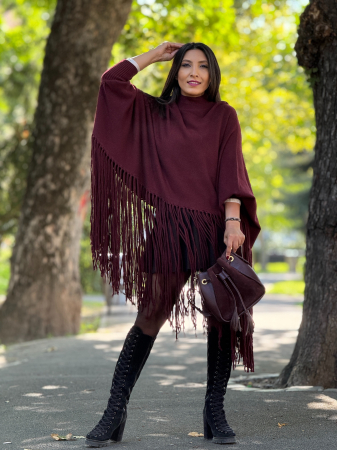 COLECTIA DE TOAMNA - Poncho cu franjuri