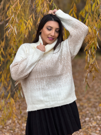 Pulover cu gat inalt si paiete mari [3]