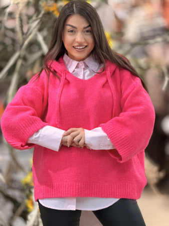 Pulover din tricot cu gluga [3]