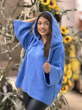 Colectia NOUA - Pulover din tricot cu gluga