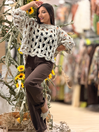 Pulover oversize cu impletituri [4]