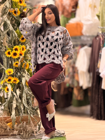 Pulover oversize cu impletituri [3]