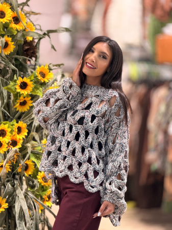 Pulover oversize cu impletituri [1]
