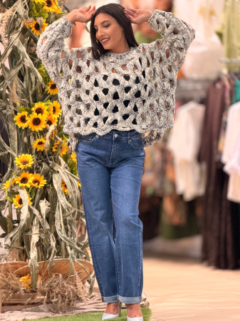 Pulover oversize cu impletituri [3]