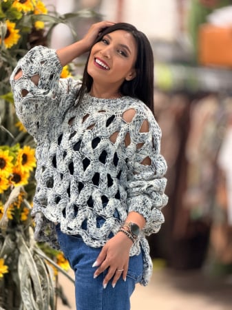 Imbracaminte de dama - Pulover oversize cu impletituri
