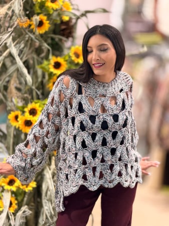 Imbracaminte de dama - Pulover oversize cu impletituri