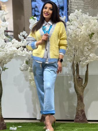 Pulover tricotat cu anchior si nasturi [4]