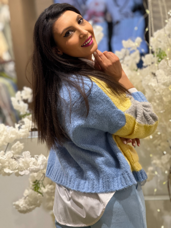 Pulover tricotat cu anchior si nasturi [3]