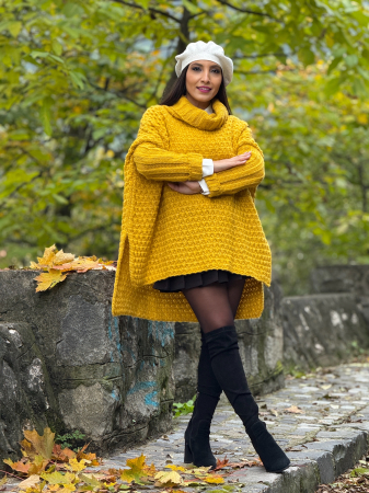 Pulover tricotat cu gat inalt [4]