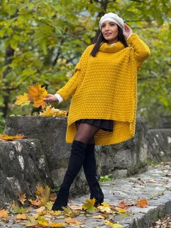 Bluze si camasi - Pulover tricotat cu gat inalt