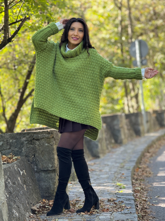 Pulover tricotat cu gat inalt [3]