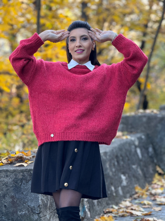 Bluze si camasi - Pulover tricotat cu gat rulat