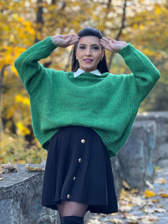 Bluze si camasi - Pulover tricotat cu gat rulat