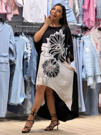 Rochie asimetrica cu 2 flori [1]
