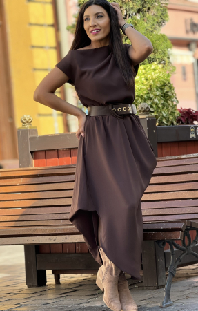Rochii de zi - Rochie asimetrica cu curea