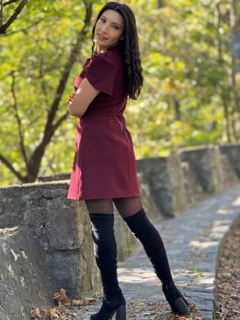 Rochie bordo cu curea [2]