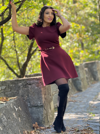 Rochie bordo cu curea [4]