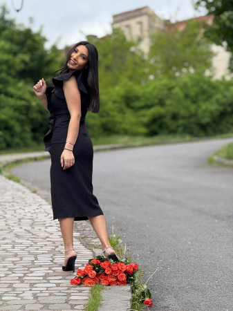 Rochie cambrata cu anchior si floare aplicata [8]