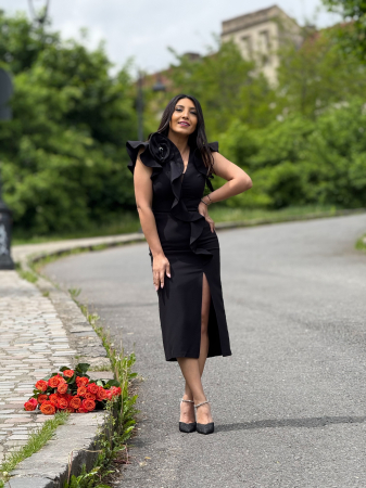 Rochie cambrata cu anchior si floare aplicata [3]