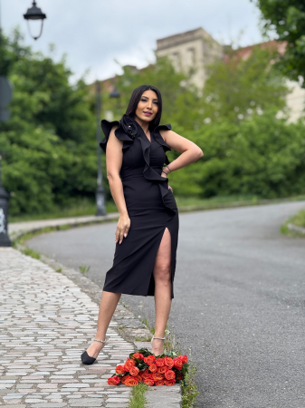 Rochie cambrata cu anchior si floare aplicata [1]