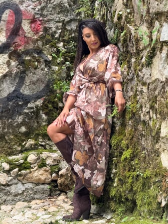 COLECTIA DE TOAMNA - Rochie cu anchior si imprimeu flori