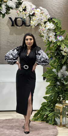 Rochii de eveniment - Rochie cu anchior si imprimeu mov