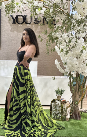 Rochie cu corset si print verde [1]