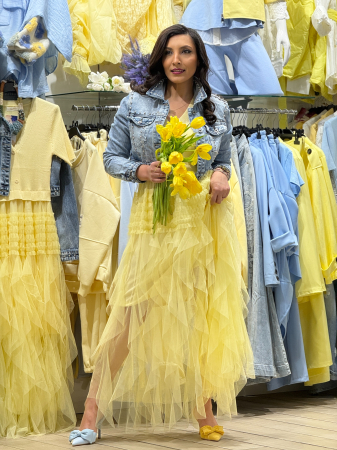 Rochie cu decolteu in V si tulle in partea de jos [8]