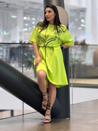 Rochie cu detaliu negru tip sacou [2]